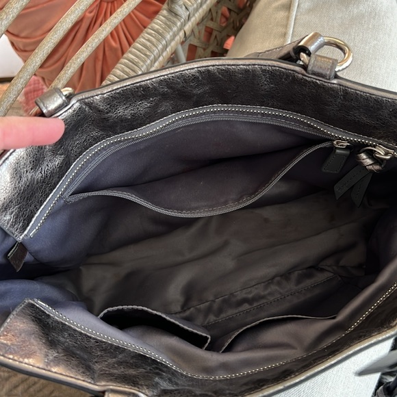 Vintage metallic pewter silver COACH handbag satchel shoulder bag - Picture 11 of 14